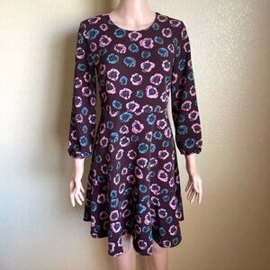 LOFT Floral Fit & Flare Dress Size 0